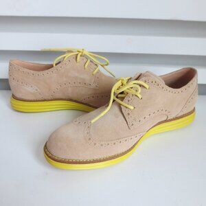 NEW Cole Haan Women Lunargrand Suede Wingtip Oxford Shoes Sz-7B